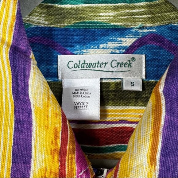 Coldwater Creek Rainbow Striped Zipper Cowgirl Cotton Western Jacket Small - Picture 5 of 16